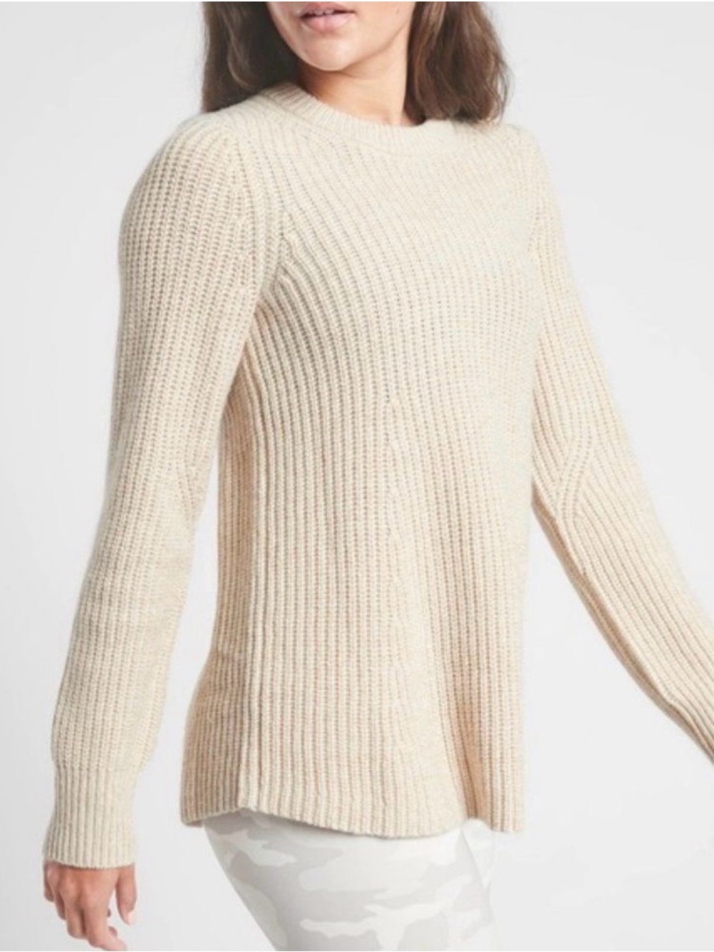 Athleta Sierra Crew Neck Wool Blend Sweater - Size XS